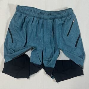 Lululemon Pace Breaker Short Liner Mens SZ L Blue running yoga athletic crossfit